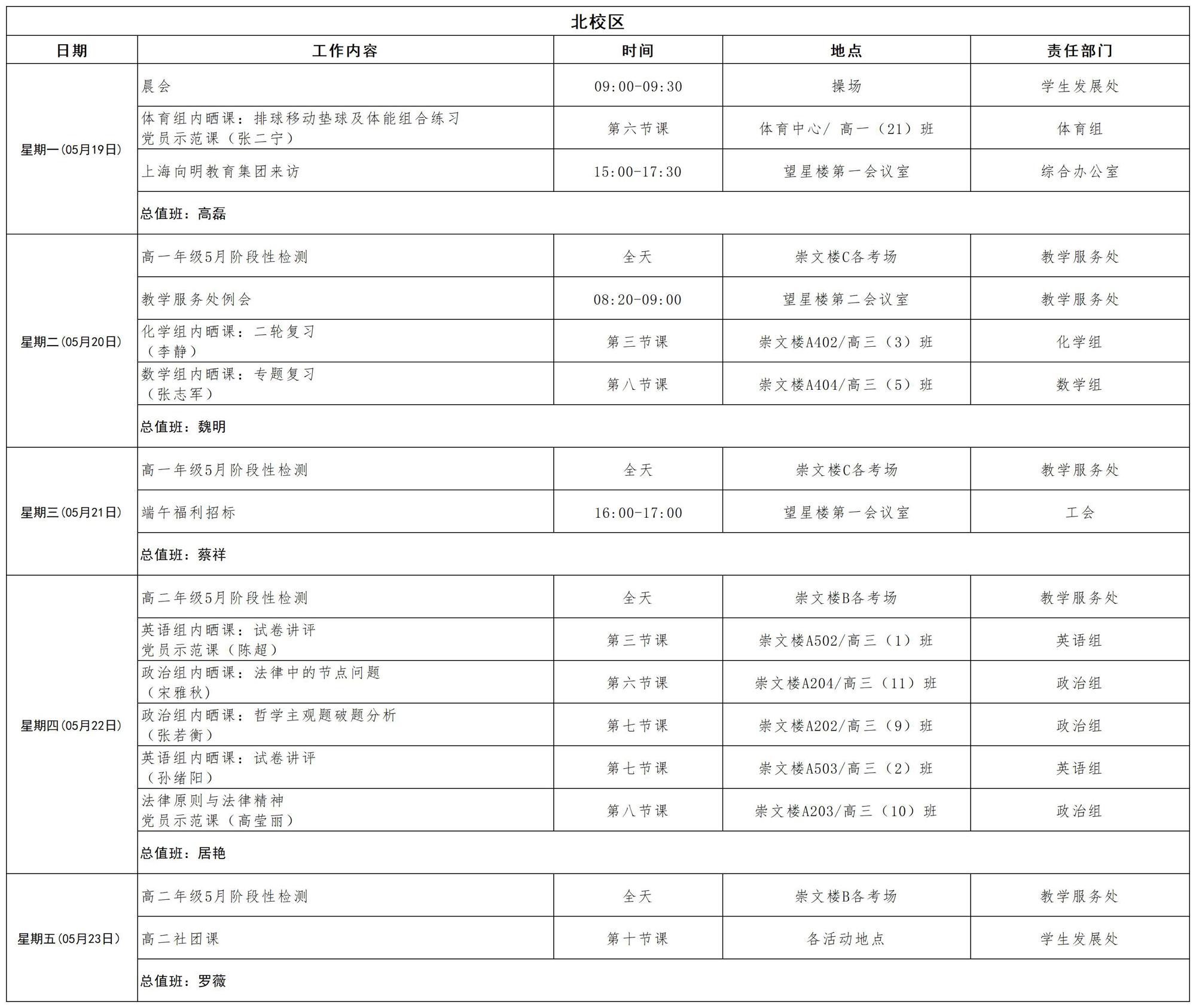 2024-2025学年第二学期日程_第十五周  