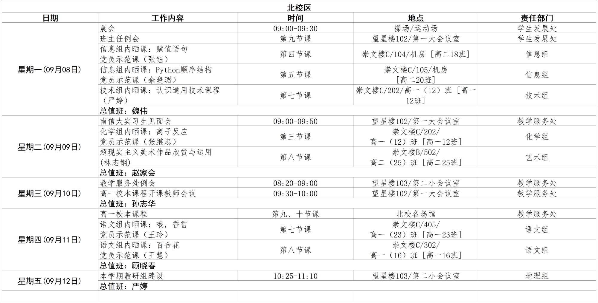 第二周南、北校区日程(3)_第二周 (1)