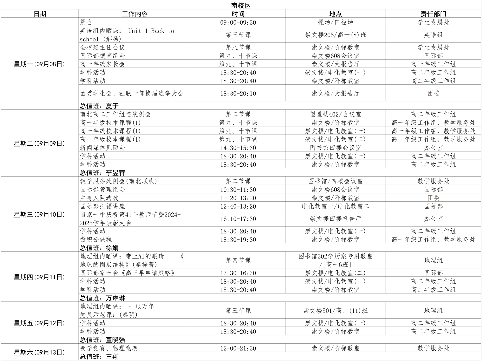 第二周南、北校区日程(3)_第二周-